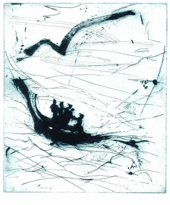 Überfahrt, Kaltnadel, 24,7x28,7cm, 2021